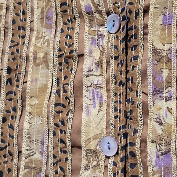 Leopard and Purple Striped Button Up Shirt - Picture 5 of 8